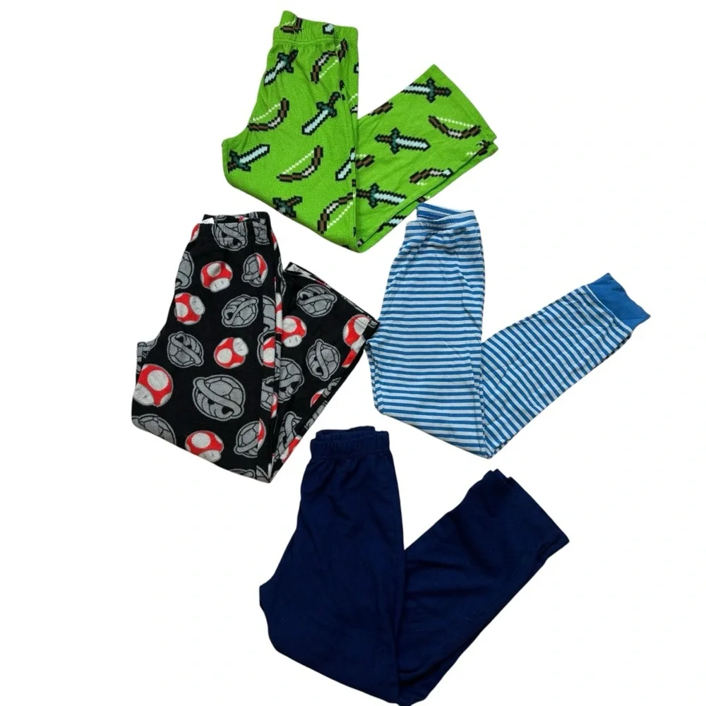 Lot of 4 Pairs of‎ Boys Pajama Pants All Size 8 Various Brands